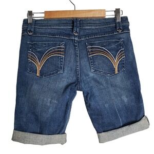 Vintage Anchor Blues Women's Size 9 Embroidered Pockets Low-rise Denim Shorts